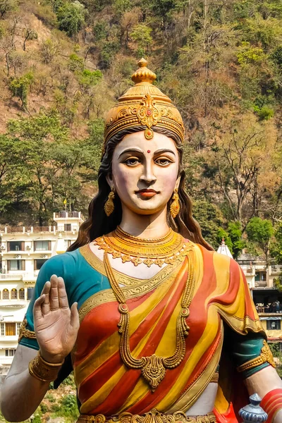 Rishikesh Inde Vers Avril 2018 Statue Déesse Assise Parvati Sur — Photo