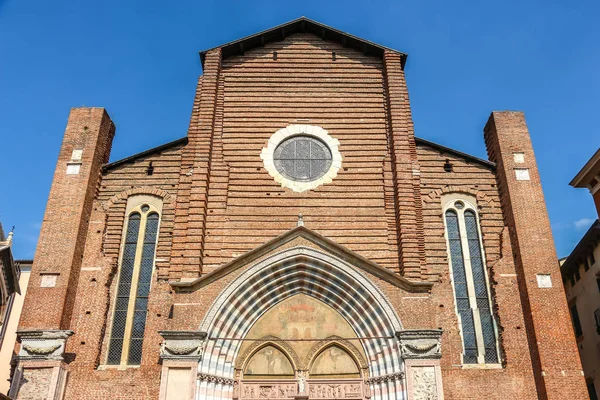 Верона Италия Октябрь 2018 Года Вид Церковь Кьеза Санта Анастасия — стоковое фото