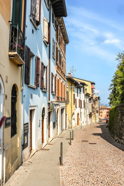Desenzano del Garda, Italy - Circa September 2018. Sunny day in small town Desenzano, located on Garda lake.