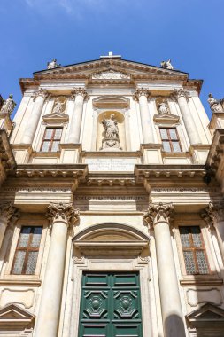 Vicenza, İtalya - Eylül 2018. Vicenza 'daki Katolik Kilisesi' nin (Chiesa di San Gaetano) güzel cephesi.