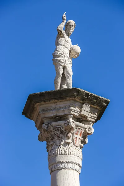 Vicenza Itália Circa Setembro 2018 Colunas Antigas Com Estátuas Piazza — Fotografia de Stock