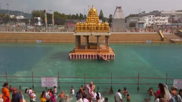 Tirupati Índia Por Volta Dezembro 2019 Vista Templo Nitya Pushkarini — Vídeo de Stock