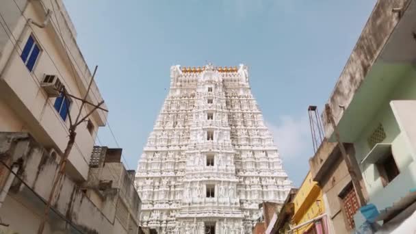 蒂鲁帕提 Tirupati India 2019年12月 被奉献者访问地鲁巴提Govinda Raja Swamy寺 — 图库视频影像