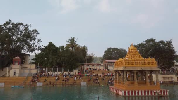 Tirupati India Circa December 2019 Zicht Nitya Pushkarini Tempel Gelegen — Stockvideo