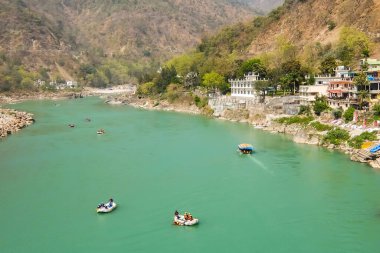 Rishikesh, Hindistan - Mart 2018. Ganga Nehri 'nde rafting, Rishikesh, Uttarkhand, Hindistan