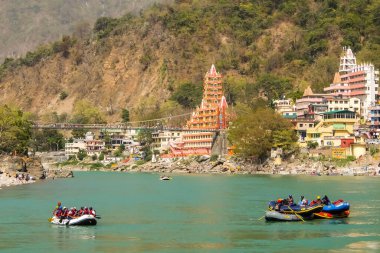 Rishikesh, Hindistan - Mart 2018. Ganga Nehri 'nde rafting, Rishikesh, Uttarkhand, Hindistan