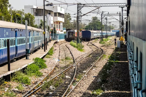 Saharanpur India Circa Marzo 2018 Vista Las Vías Del Tren — Foto de Stock