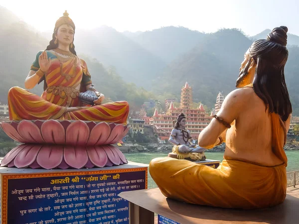 Rishikesh Indien Circa März 2018 Schöne Statuen Ufer Des Ganga — Stockfoto
