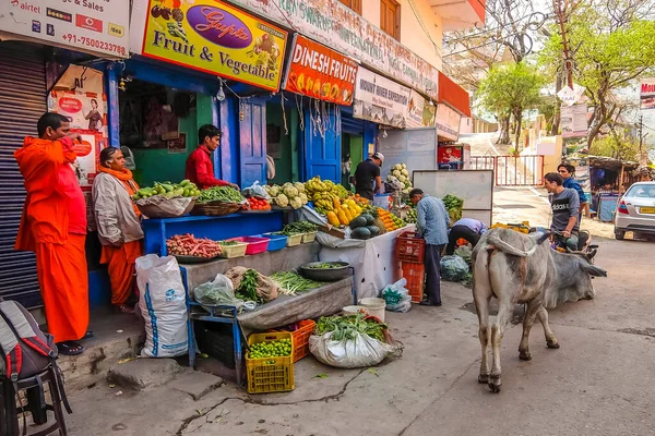 Rishikesh India Circa Marzo 2018 Mercado Verduras Las Calles Rishikesh — Foto de Stock