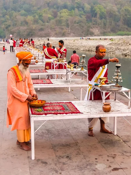 Rishikesh Indie Circa Březen2018 Ganga Aarti Obřad Rishikesh — Stock fotografie