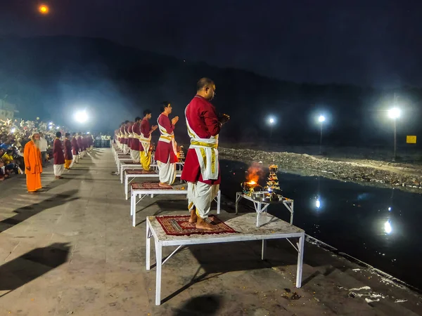 Rishikesh Inde Vers Mars 2018 Cérémonie Ganga Aarti Rishikesh — Photo