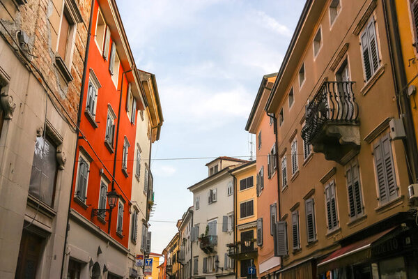 Gorizia, Italy - Circa August 2018. Beautiful architecture of Gorizia city centre.