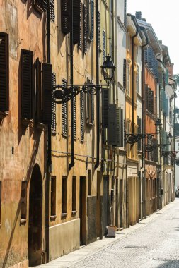 Parma, İtalya - Eylül 2018. Parma şehir merkezinin güzel mimarisi.