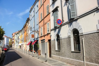 Parma, İtalya - Eylül 2018. Parma şehir merkezinin güzel mimarisi.