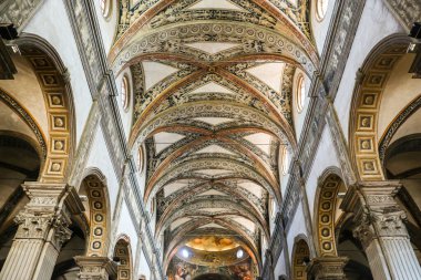 Parma, İtalya - Eylül 2018. Katolik Kilisesinin İçi (Chiesa di San Giovanni Evangelista).