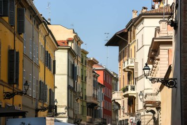 Parma, İtalya - Eylül 2018. Parma şehir merkezinin güzel mimarisi.