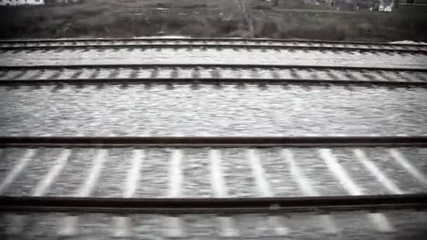 Σιδηροδρομική γραμμή που κινείται — Αρχείο Βίντεο
