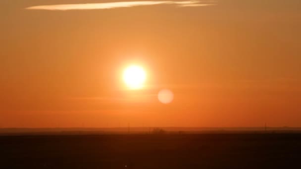 Sol Está Pondo Além Horizonte Pôr Sol Lapso Tempo — Vídeo de Stock