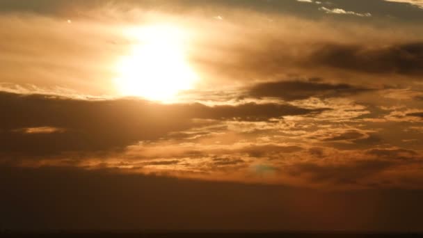 Bellissimo Tramonto Appena Sopra Orizzonte Time Lapse — Video Stock