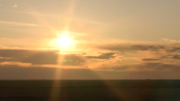 Soleil Orange Time Lapse Coucher Soleil Des Nuages — Video