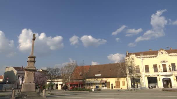 Tempo Lapse Piazza Della Città Vuota Causa Del Virus Corona — Video Stock