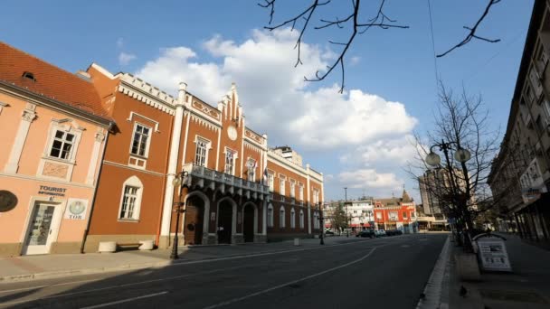 Lapso Tempo Prefeitura Estilo Gótico Durante Não Movimento Devido Vírus — Vídeo de Stock