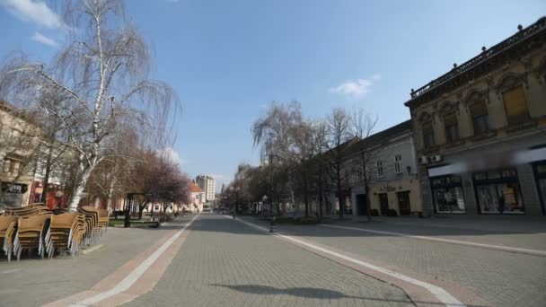 Time Lapse Virüs Koronası Nedeniyle Ilkbaharda Boş Şehir Meydanı Covid — Stok video