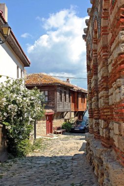 Nesebar, Bulgaristan. Eski şehir tipik evleri