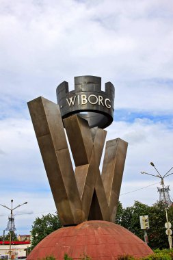 Bir taç - Vyborg şehir, Rusya sembolü W harfi