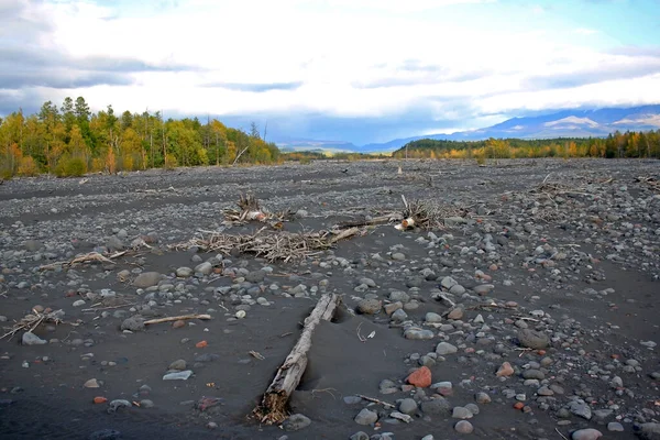 Naturaleza Península Kamchatka Otoño Bosque Otoño Lecho Río Seco — Foto de Stock