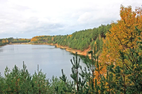Природный Парк Blue Hills Огре Латвия Осенний Пейзаж Городском Парке — стоковое фото