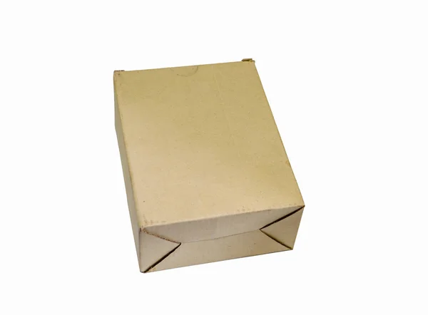 Pudełko Kartonowe Izolowane Białym Tle — Zdjęcie stockowe