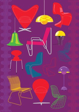 Verner Panton, 20 yüzyılın en parlak iç tasarımcı tarafından yapılan 70's, retro psychodelic mobilya tasarımı, ünlü tasarım nesneleri