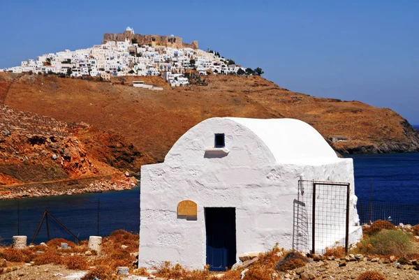 Country Church Basilica Vasileios Town Livadi Astypalaia Island Dodecanese Islands — Stock Photo, Image