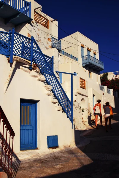 Casa Tradicional Cidade Astypalaia Ilha Astypalaia Ilhas Dodecaneso Grécia — Fotografia de Stock