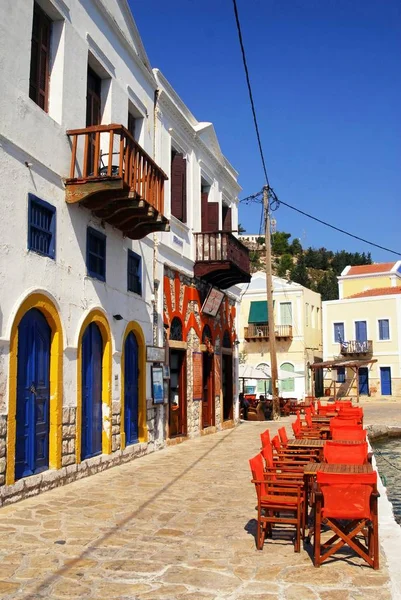 Traditional Houses Harbour Town Kastelorizo Kastelorizo Island Dodecanese Islands Greece — Stock Photo, Image