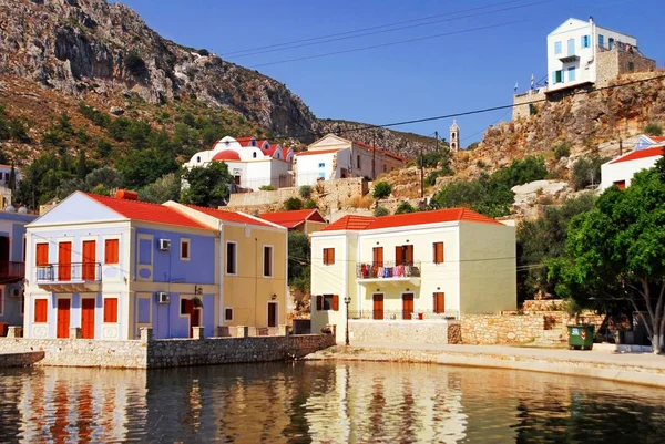 Traditional Houses Harbour Town Kastelorizo Kastelorizo Island Dodecanese Islands Greece — Stock Photo, Image