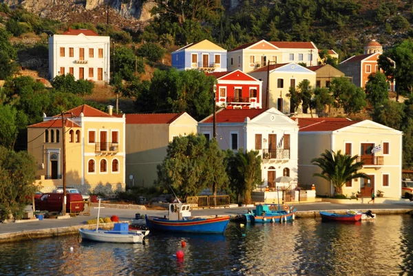 Vue Port Ville Kastellorizo Île Kastellorizo Dodécanèse Grèce — Photo