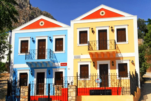 Traditional Houses Harbour Town Kastelorizo Kastelorizo Island Dodecanese Islands Greece — Stock Photo, Image