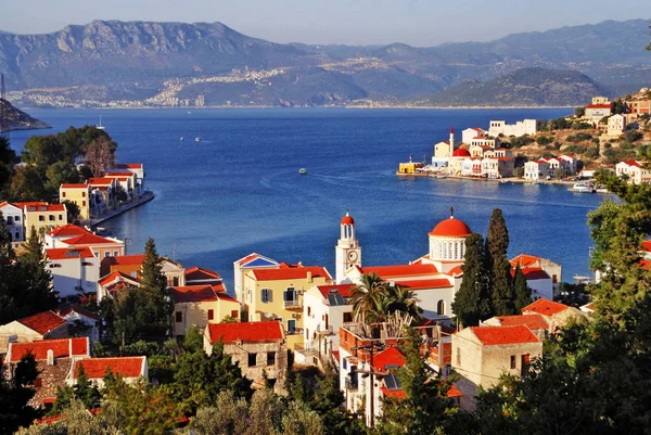 Blick Auf Den Hafen Der Stadt Kastellorizo Insel Kastellorizo Dodekanische — Stockfoto