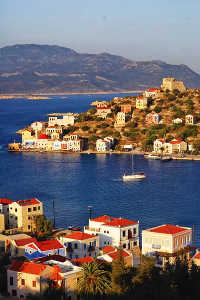 View Harbour Town Kastellorizo Kastellorizo Island Dodecanese Islands Greece — Stock Photo, Image