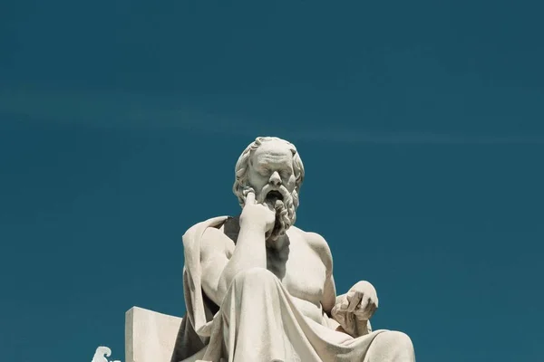 Statue Des Antiken Griechischen Philosophen Sokrates Athen — Stockfoto