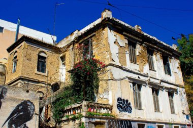 Atina, Yunanistan 'daki eski ev, 21 Mart 2020.