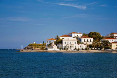 Yunanistan 'daki Spetses adasının manzarası.