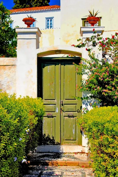 Mansão Tradicional Ilha Spetses Grécia Setembro 2015 — Fotografia de Stock