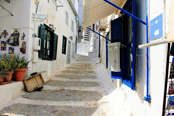 Rua Branca Tradicional Estreita Cidade Hydra Ilha Hydra Grécia Setembro — Fotografia de Stock