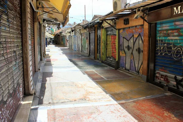 Atenas Grecia Mayo 2020 Tiendas Cerradas Distrito Monastiraki Durante Cierre — Foto de Stock