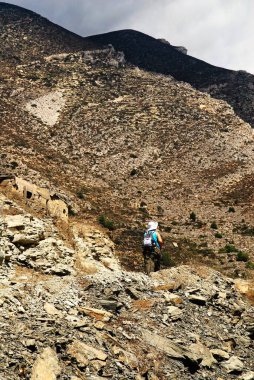 Yunanistan, Karpathos adası, Olimpos köyüne giden patika, 30 Ağustos 2008.