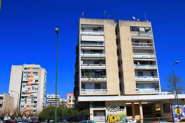 Blick Auf Mehrfamilienhäuser Athen Griechenland März 2020 — Stockfoto