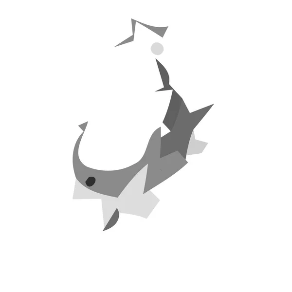 Abstract Black White Fish — Stock Photo, Image
